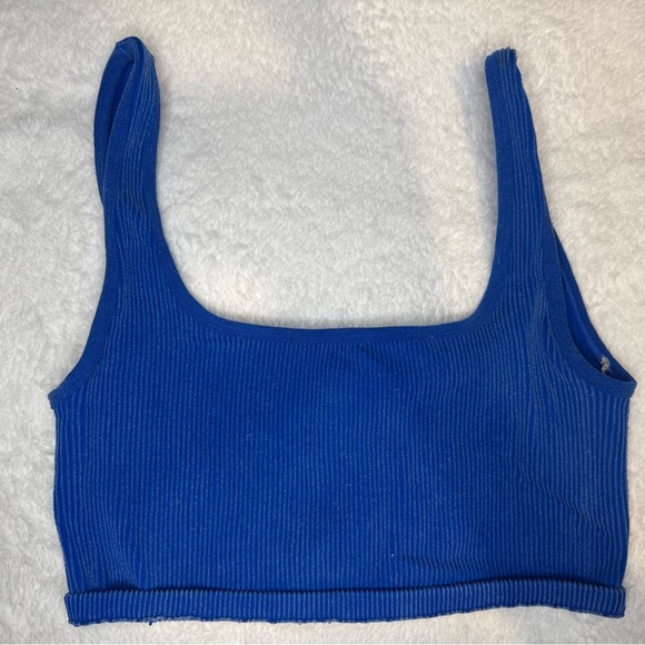 Forever 21 Blue Ribbed Crop Top - Picture 7 of 9